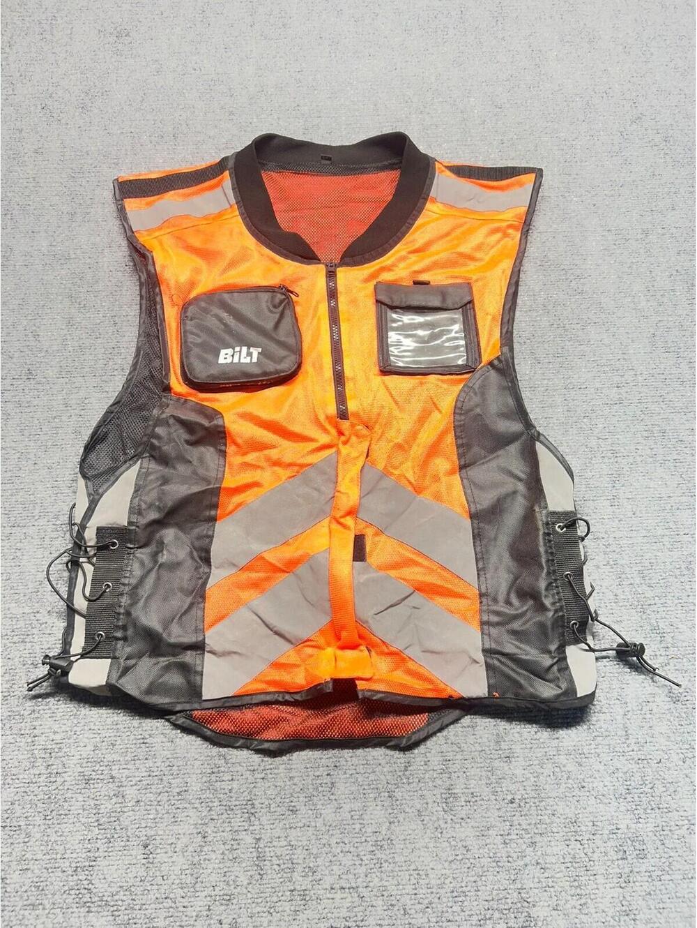 BILT Vest Mens XL-4XL Orange Reflective Mesh Hi Vis Motorcycle Riding